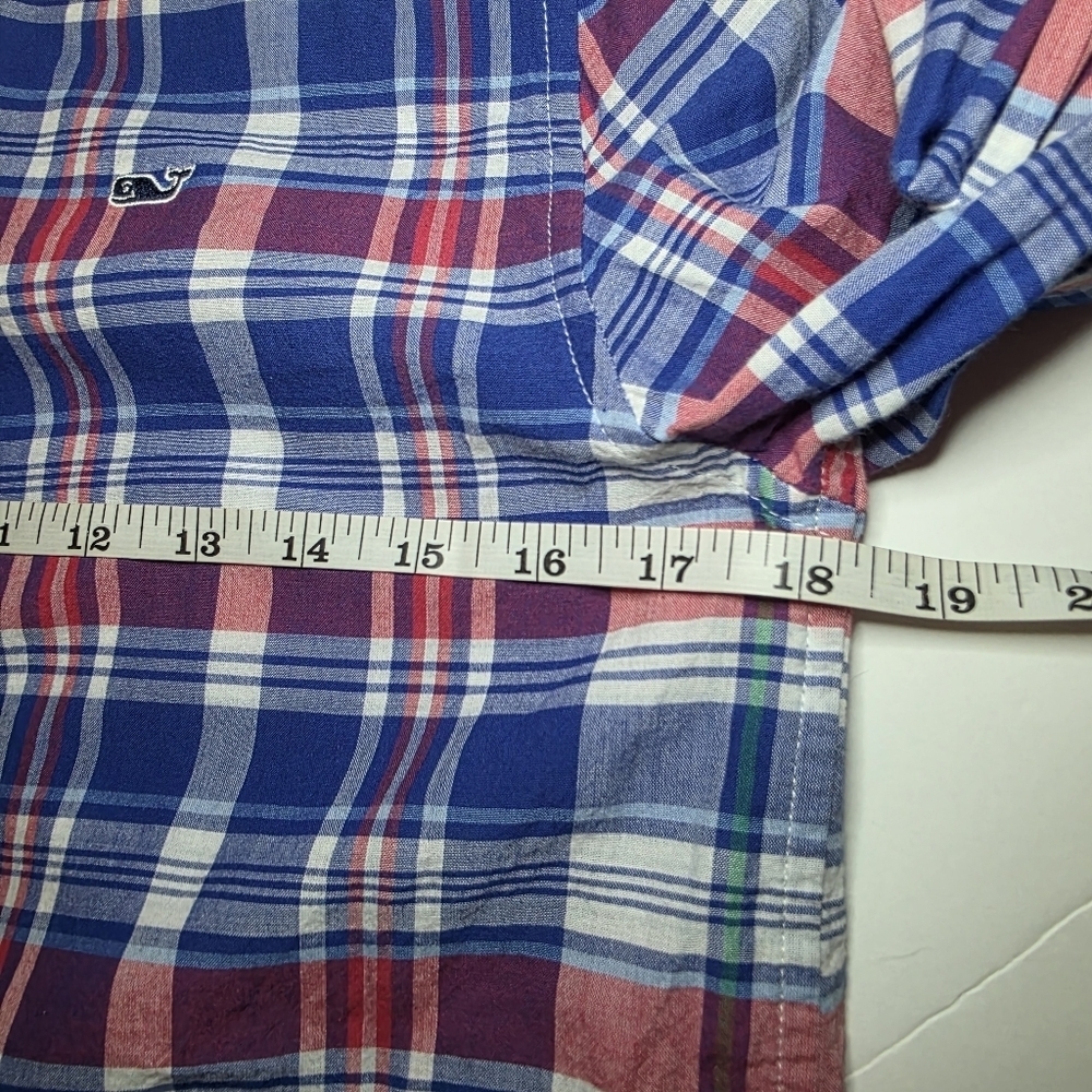 Vineyard Vines Boys Size Large Cotton Madras Plaid Button Up Shirt - Picture 9 of 10